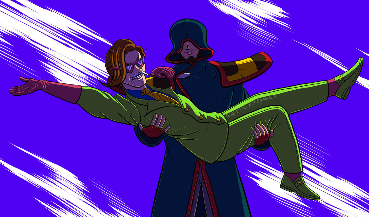 Berserker carrying Dr. Mask from F-Zero GP Legend