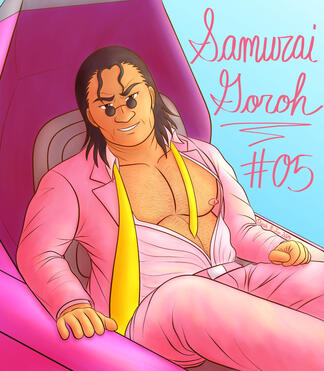 Goroh from F-Zero in a pink suit